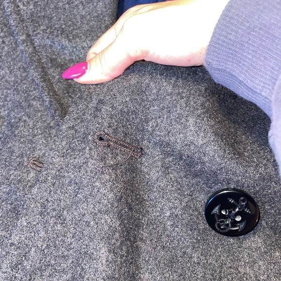 Charcoal Grey Wool Blend American Eagle Peacoat - Picture 4 of 11
